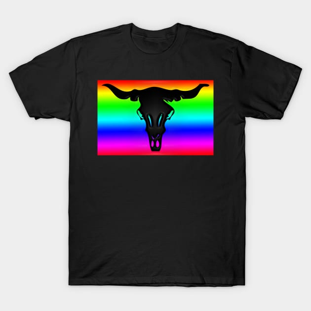 Western Era - Ox Head Skeleton T-Shirt by The Black Panther